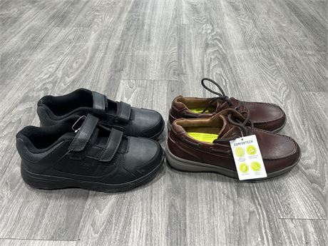 2 NEW PAIRS OF COMFORT WALKING SHOES - SIZE 8