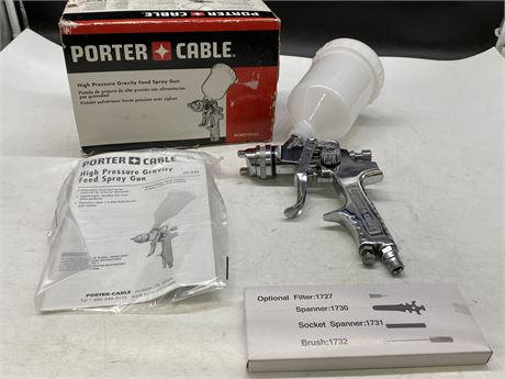 PORTER CABLE HIGH PRESSURE GRAVITY FEED SPRAY GUN