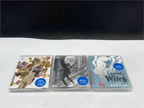 3 SEALED NEW CRITERION COLLECTION BLU-RAYS
