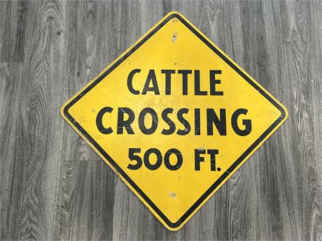 HEAVY METAL CATTLE CROSSING SIGN (24”x24”)