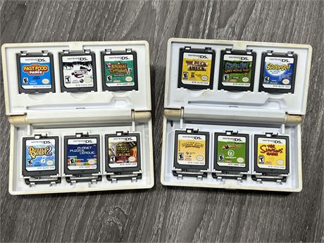 2 NINTENDO DS GAME CASES W/24 GAMES