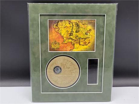 LORD OF THE RINGS "MIDDLE EARTH 35MM FILMSTRIP AND COIN DISPLAY (12"x10")