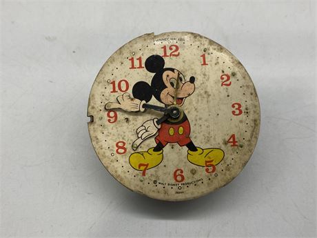 VINTAGE MICKEY MOUSE CLOCK (2.25”)