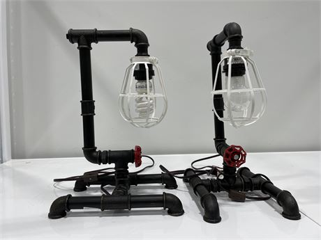 2 PIPE STYLE LAMPS