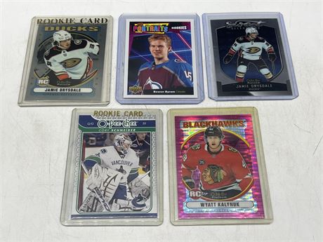 5 NHL ROOKIE CARDS