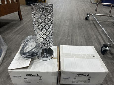 2 SETS OF SINMILIA (2 PER BOX) CRYSTAL TABLE LAMPS