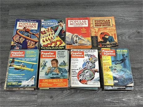 LARGE LOT OF VINTAGE POPULAR SCIENCE MAGAZINES & SOME OTHER