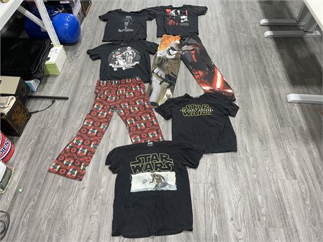 LOT OF 7 STAR WARS CLOTHING SIZES L-XL