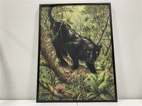 VINTAGE PANTHER PRINT ON CANVAS (31”x41”)