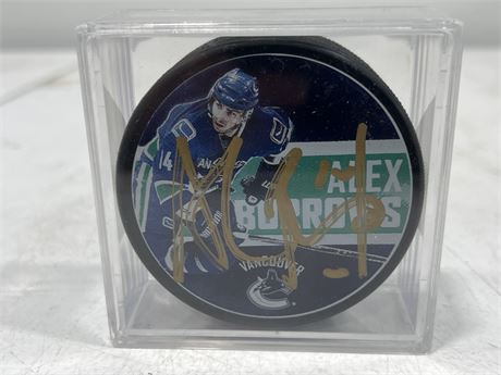SIGNED ALEX BURROWS CANUCKS PUCK