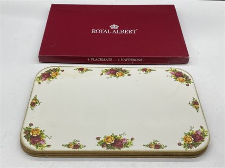 4 VINTAGE ROYAL ALBERT PLACEMATS IN BOX - AS NEW