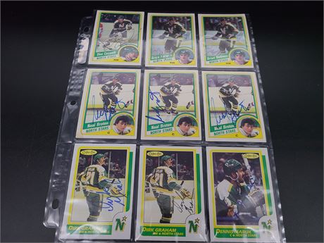 9 SIGNED NORTH STARS CARDS