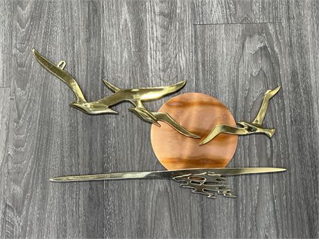 MCM BRASS & COPPER ABSTRACT WALL HANGER - 17” WIDE