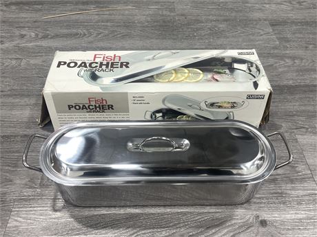 NEW 18/8 STAINLESS STEEL FISH POACHER