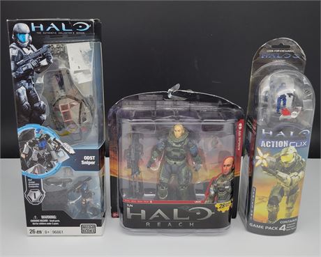 3 HALO FIGURES (New in box)