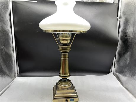 MCM BRASS AND GLASS TABLE LAMP 27”