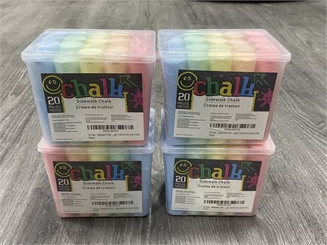 4 NEW CONTAINERS OF SIDEWALK CHALK