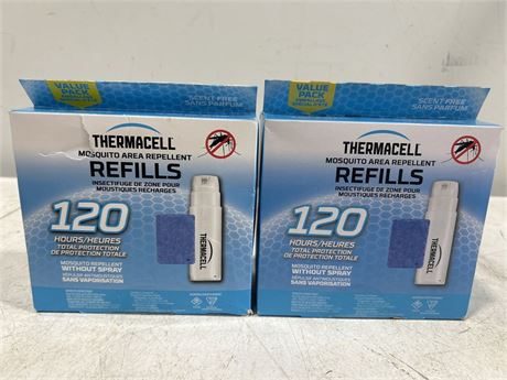 2 120 HOUR BOXES OF THERMACELL MOSQUITO REPELLENT REFILLS
