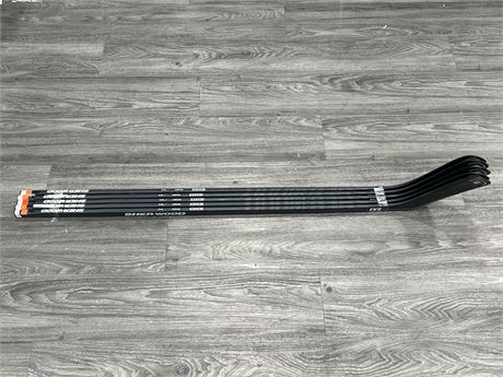 5 BRAND NEW LEFT HANDED YOUTH SHER-WOOD HOCKEY STICKS - SPECS IN PHOTOS