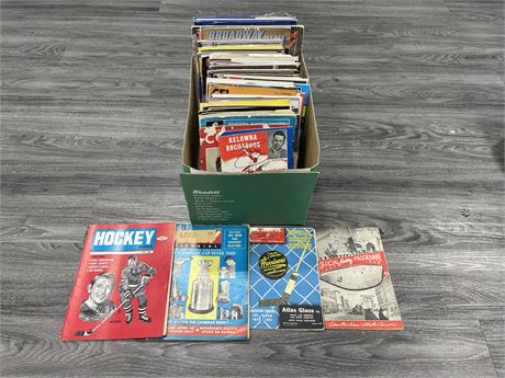 LOT OF VINTAGE HOCKEY PUBLICATIONS - PROGRAMS + MAGS