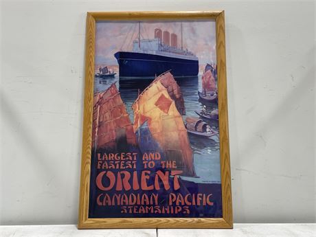 1924 CANADIAN PACIFIC STEAM SHIP POSTER - 38” X 25”