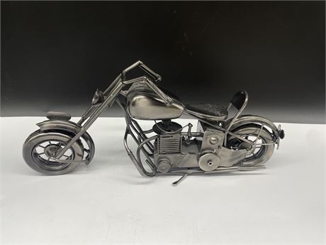METAL CHOPPER DECORATIVE MOTORCYCLE - 15” LONG