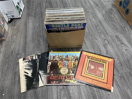 BOX OF RECORDS - CONDITION VARIES (Most in poor condition)