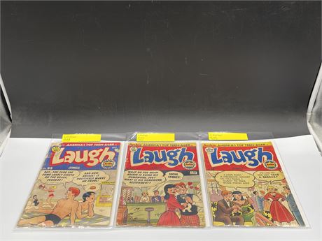 (3) 1950’s ARCHIE LAUGH COMICS - ALL 10 CENT