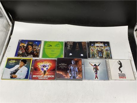 9 MICHAEL JACKSON CDS - EXCELLENT CONDITION