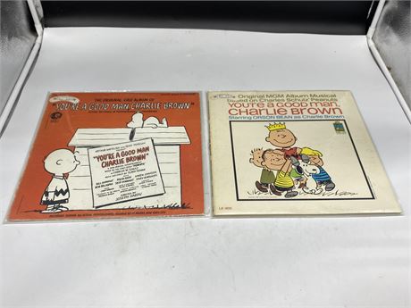 2 CHARLIE BROWN CBC RECORDS - VERY GOOD (Slight scratches)