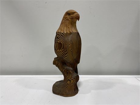 HANDCRAFTED EAGLE SCULPTURE (Made in Canada, 10.5” tall)