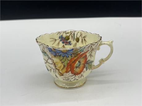 RARE ART DECO ANSLEY TEA CUP HAND PAINTED - NO CHIPS OR CRACKS