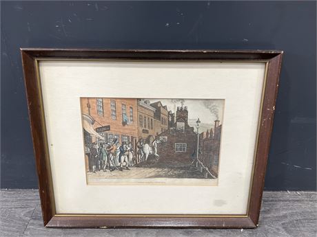 ANTIQUE 100 YEAR OLD PRINT IN FRAME - 12”x10”