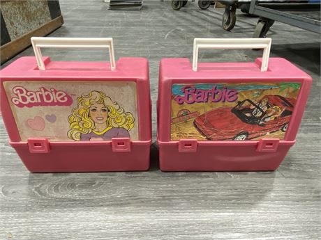 2 VINTAGE BARBIE LUNCH BOXES MADE IN CANADA (10”X8”)