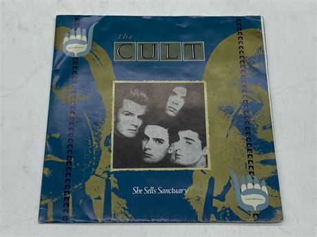 THE CULT 45RPM - SHE SELLS SANCTUARY / COVER FOLDS OUT TO POSTER - EXCELLENT (E)
