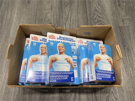 9 NEW PACKS OF 16 MR CLEAN MAGIC ERASER DRY SHEETS