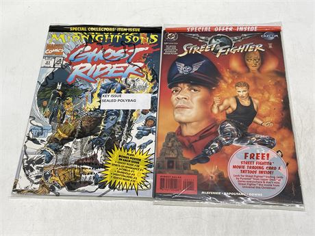 GHOST RIDE #31 AND STREET FIGHTER COMIC ADAPTATION BOTH SEALED IN POLYBAG