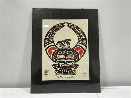 SIGNED/NUMBERED FIRST NATIONS MEMORIAL PRINT (#109/150 STO-LO ART)