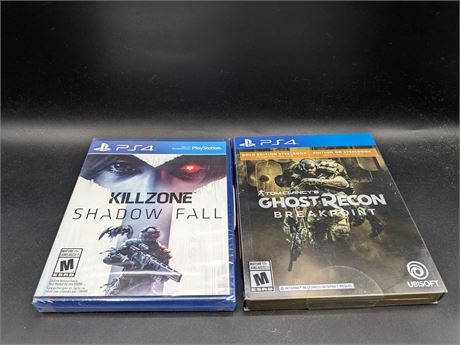 SEALED - GHOST RECON GOLD EDITION STEELBOOK & KILLZONE - PS4