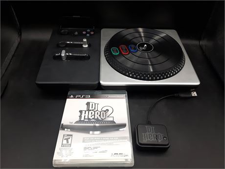 DJ HERO 2 WITH TURNTABLE & DONGLE - VERY GOOD CONDITION - PS3