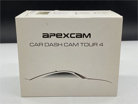 APEXCAM CAR DASH CAM TOUR 4 W/REAR VIEW CAM - NEW IN OPEN BOX