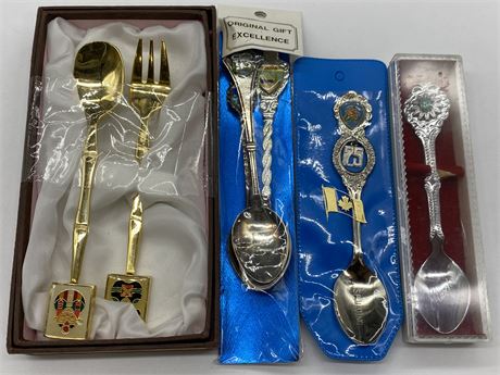 LOT OF SPOONS - GOLD PLATED