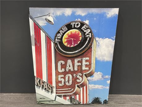 3D METAL PICTURE TIME TO EAT CAFE 50’ (25”X19”)