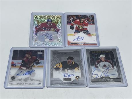 (5) MISC AUTO NHL CARDS