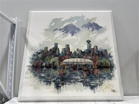 ORIGINAL OIL PAINTING ON CANVAS OF VANCOUVER - SIGNED BY ARTIST - 44”x43”
