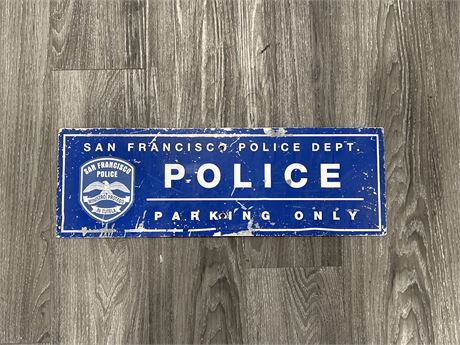 METAL SAN FRANCISCO POLICE DEPT. SIGN - 8”x24”