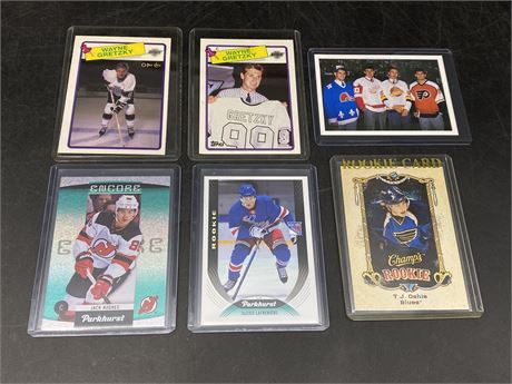 6 MISC. NHL CARDS (2 Rookies)