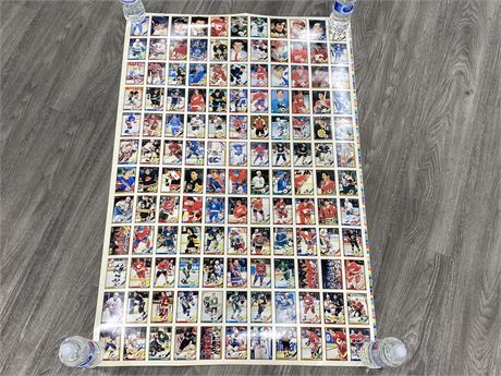 1990-1991 O-PEE-CHEE UNCUT SHEET OF HOCKEY CARDS (122 TOTAL)