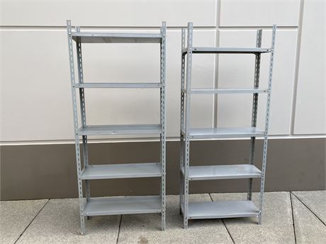 2 INDUSTRIAL STEEL SHELVING UNITS (7FT tall)