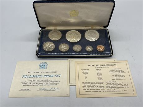 1974 JAMAICA PROOF COIN SET - CONTAINS SILVER